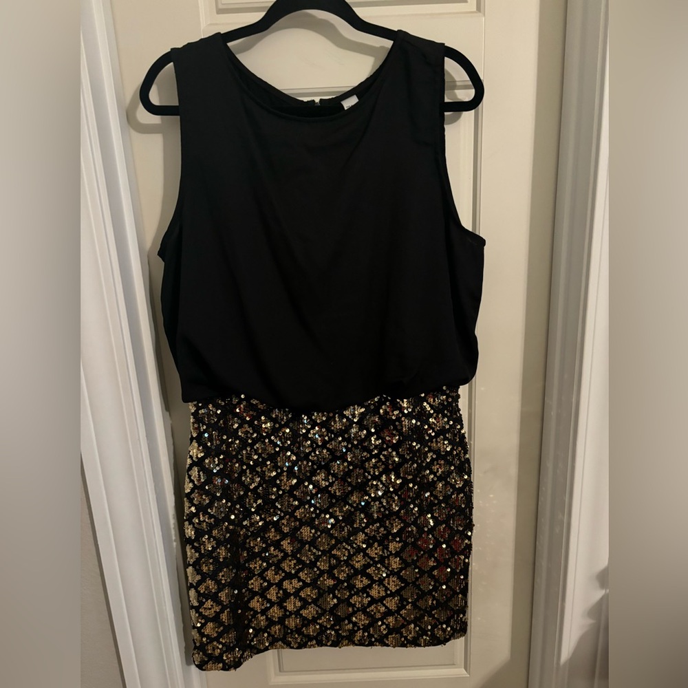 Black and gold party dress